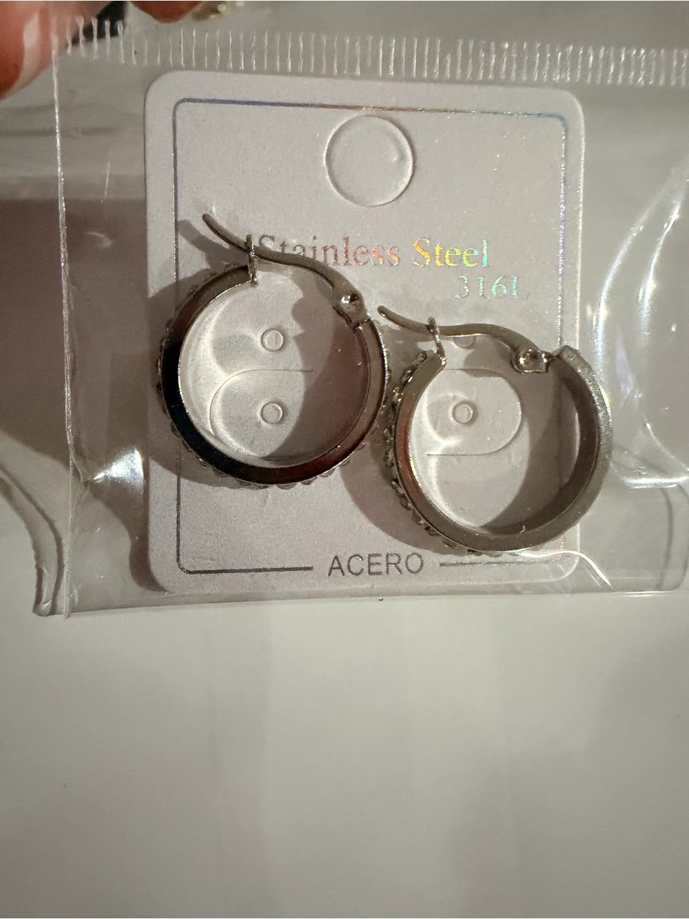 Acer Silver Stainless Steel Hoop Earrings